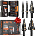 KSEIBI Step Drill Bit Set 3-Flat Shank - Durable HSS for Metal