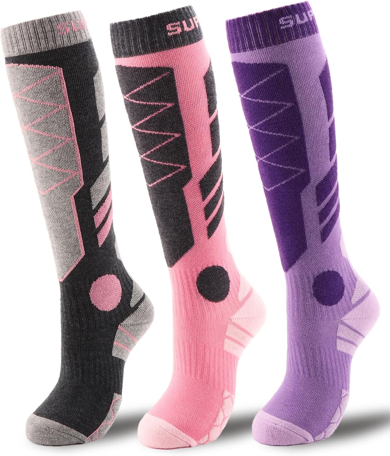 Thermal Merino Wool Ski Socks - 3 Pairs for Ultimate Warmth!