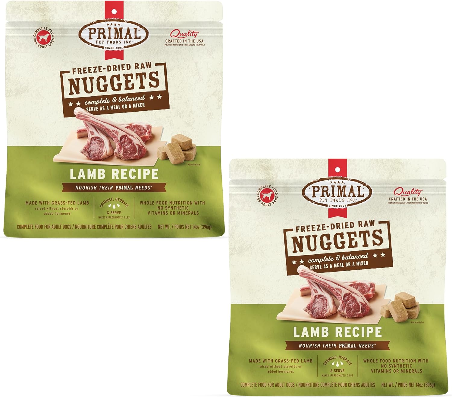 Primal Freeze Dried Raw Dog Food Nuggets, Healthy Lamb Meal