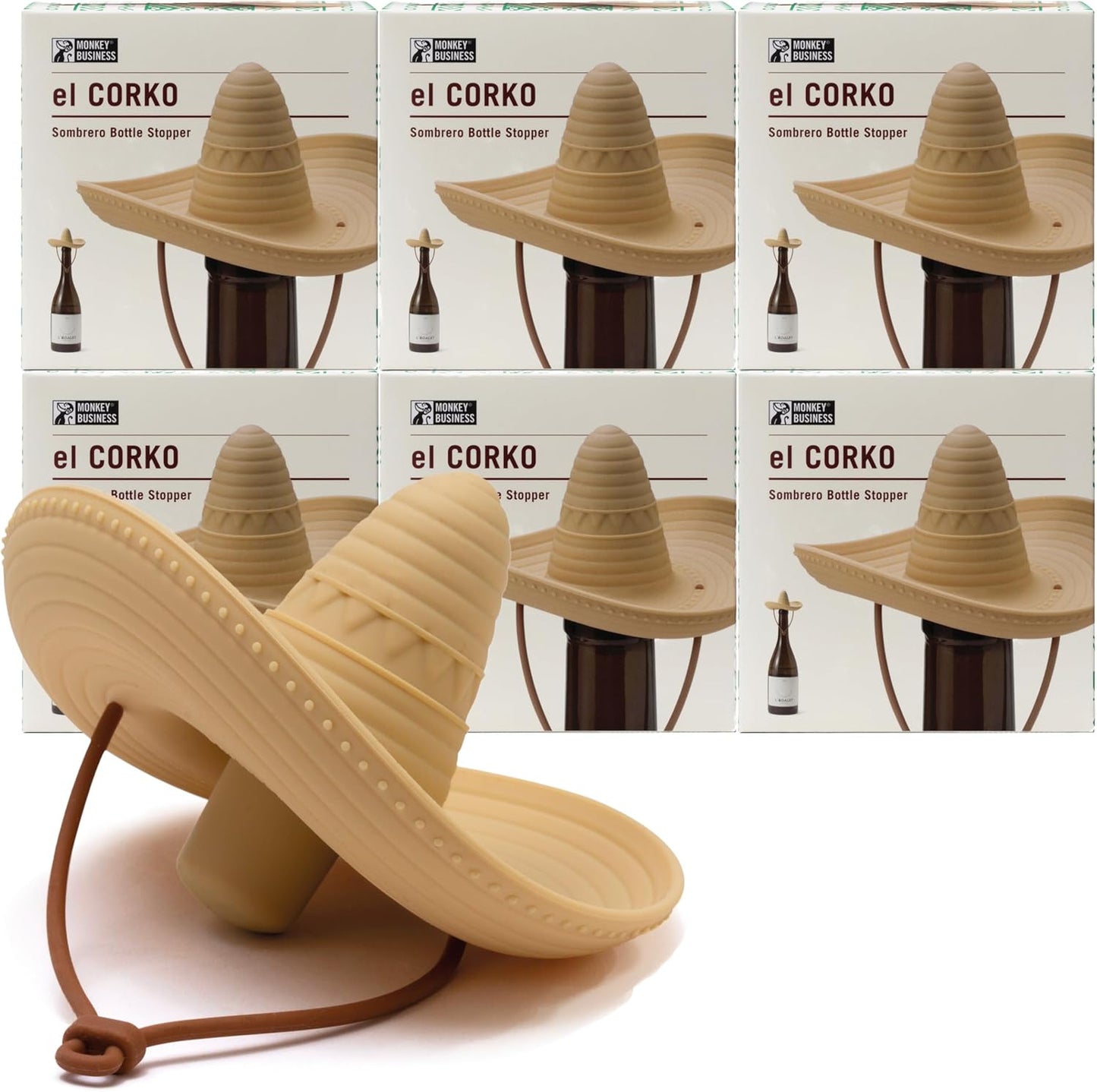 Elcorko Silicone Wine Stopper with Sombrero Design for Freshness