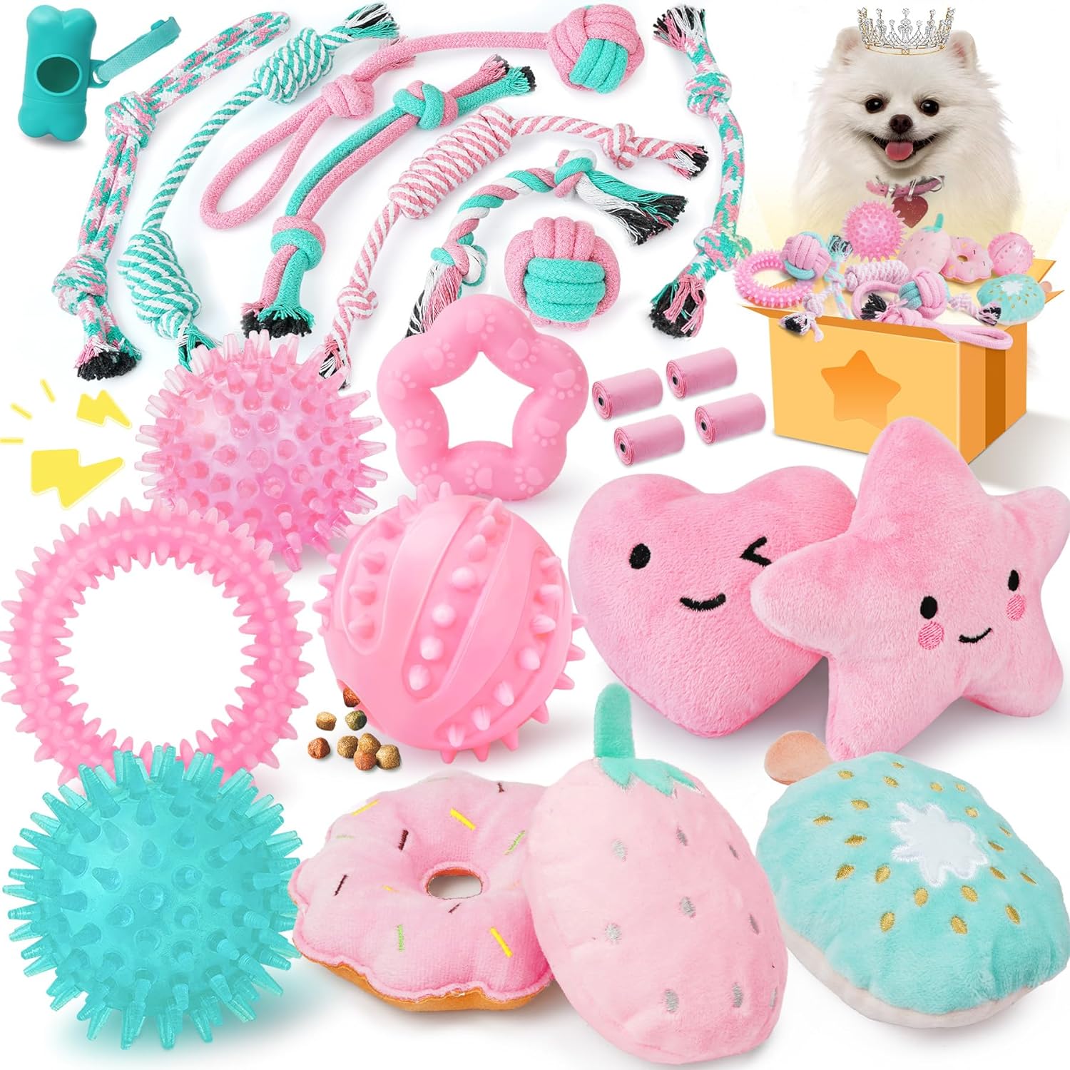 Interactive Puppy Chew Toys - 23 Pack Fun & Treats by XIUGOAL