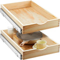 Pull Out Tray Cabinet Organizer 2-Pack - Smooth Slide Pantry Drawers