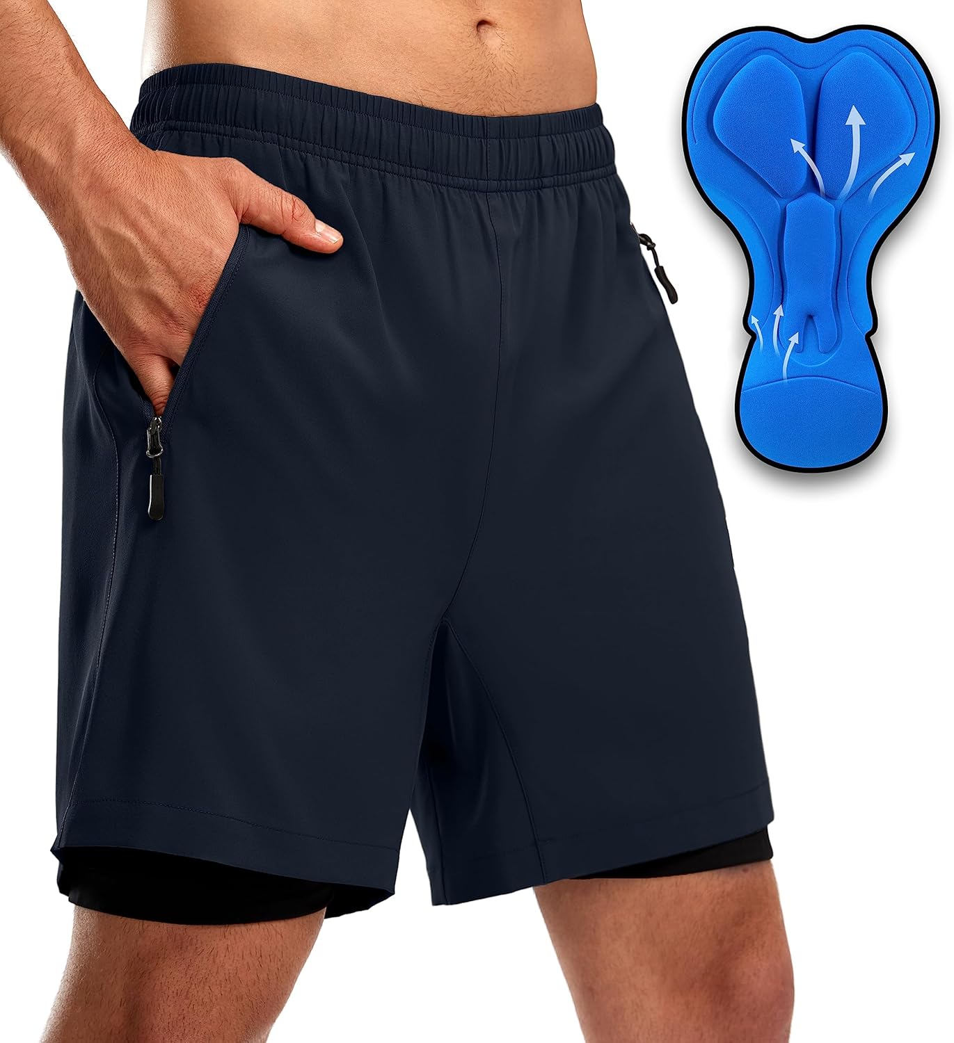 Bikewa Men's Mountain Bike Shorts with 3D Padding and Pockets