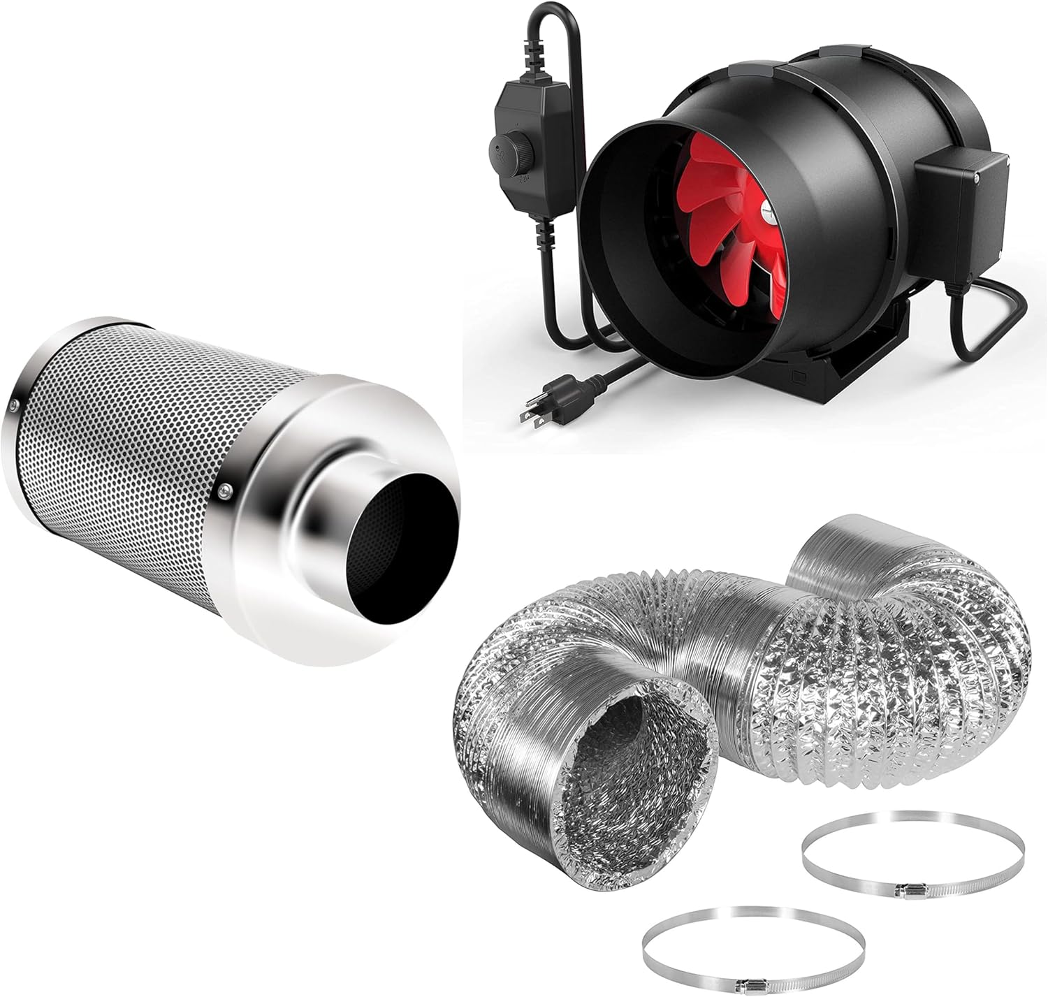 iPower 6 Ventilation System: Powerful 395 CFM Inline Fan for Grow Tents