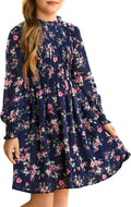 GRACE KARIN Girls' Floral Long Sleeve Midi Dress - Charming Fall Fit