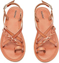 Women's Criss Cross Flat Sandals - Cute Strappy Summer Flats