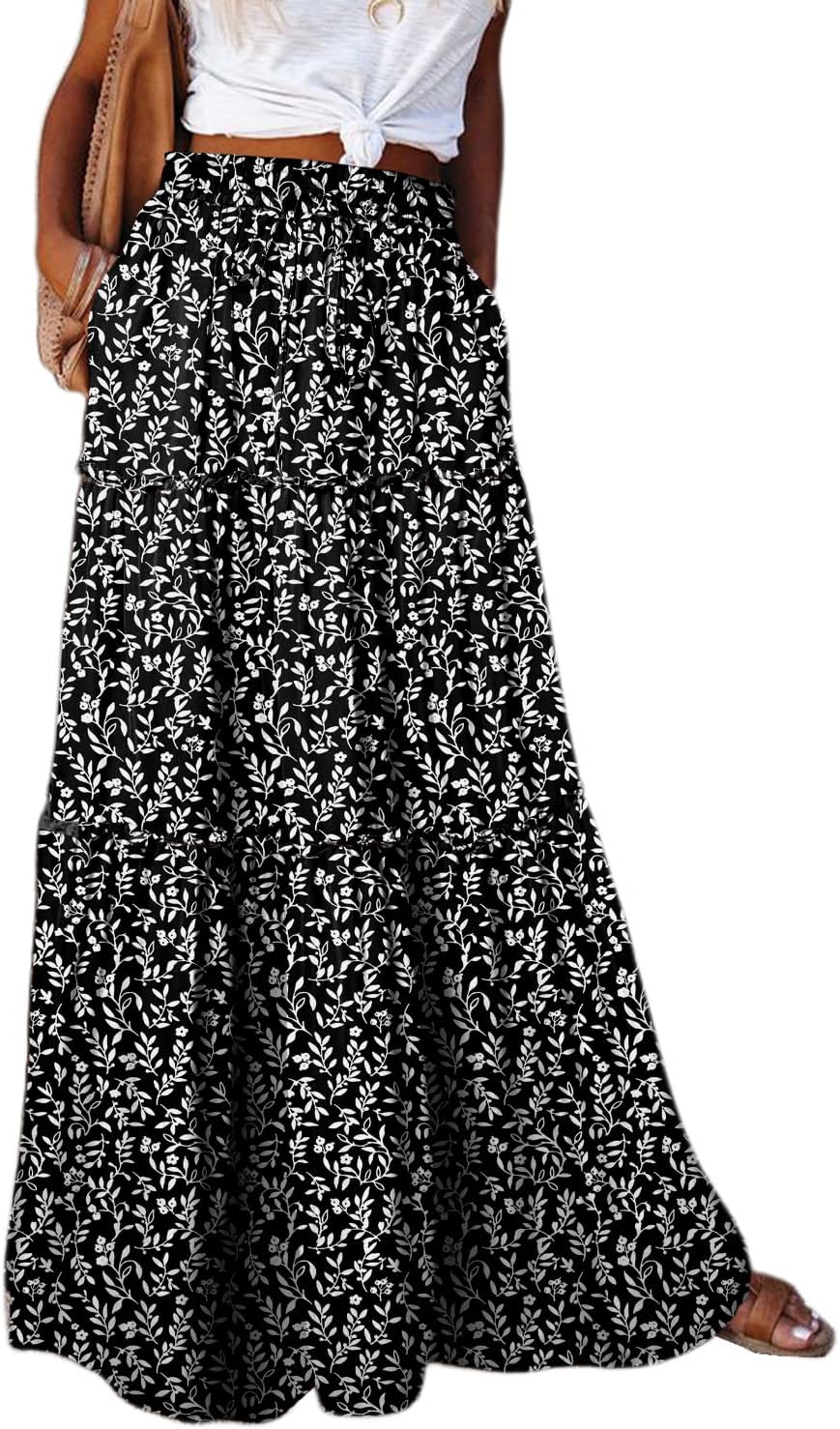 Boho Floral Print Maxi Skirt for Women - Stylish and Elegant