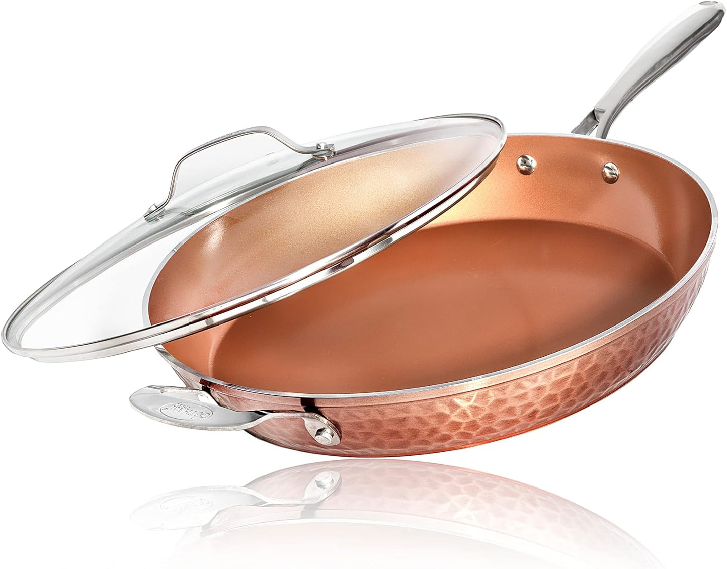 Gotham Steel 14 Inch Hammered Copper Nonstick Frying Pan