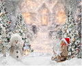 Winter Christmas Photography Backdrop 10x8ft - Snowman Snowflake Scene