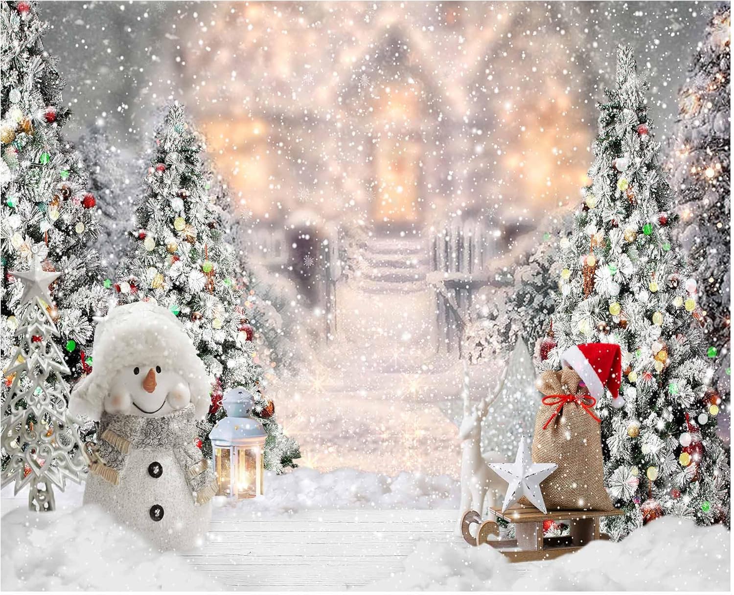 Allenjoy 10x8ft Winter Christmas Backdrop for Photography Fun