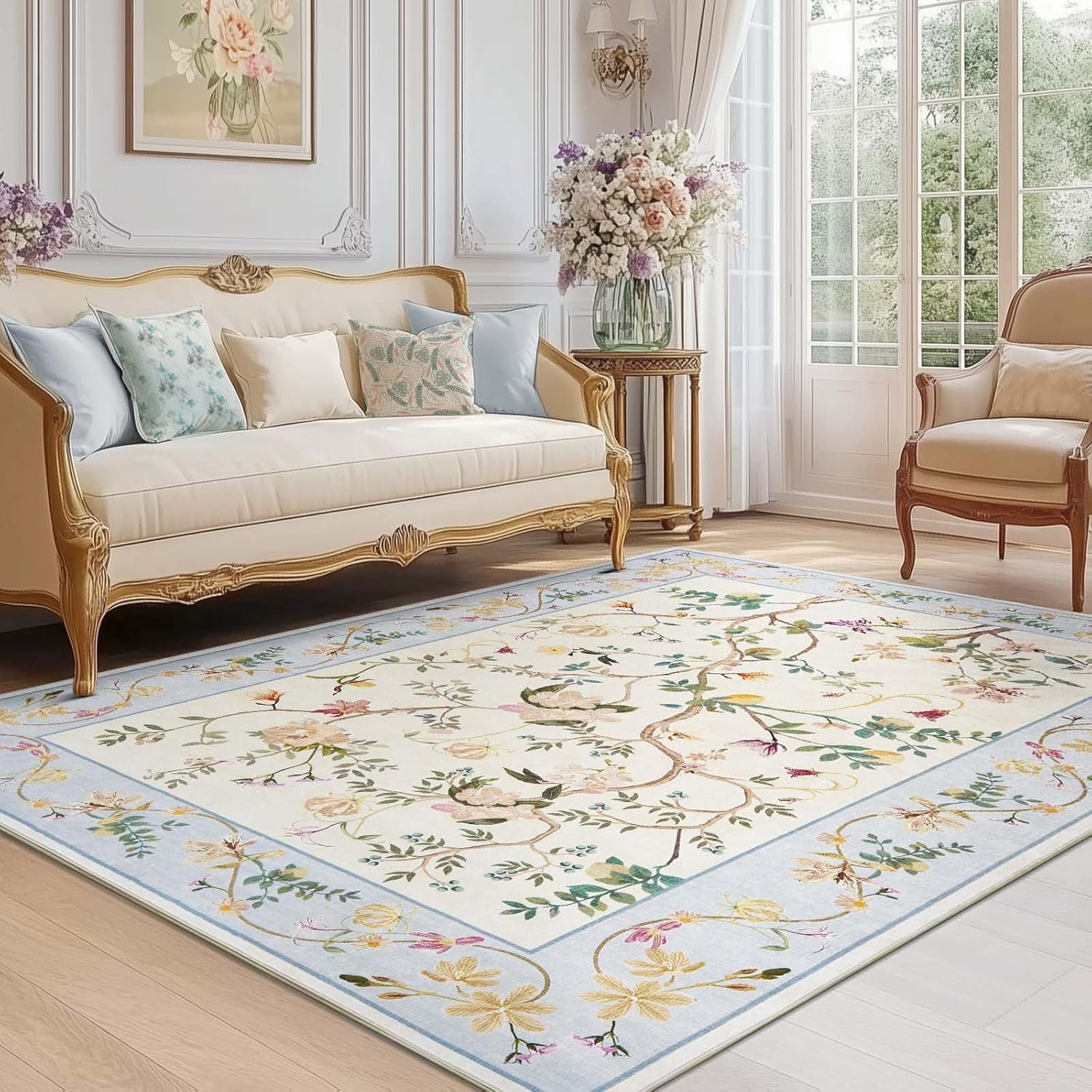 Floral Area Rugs 5x7 for Living Room and Bedroom Comfort