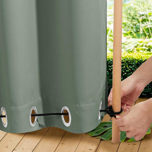 NICETOWN Weighted Outdoor Curtains for Patio Waterproof Sun Block