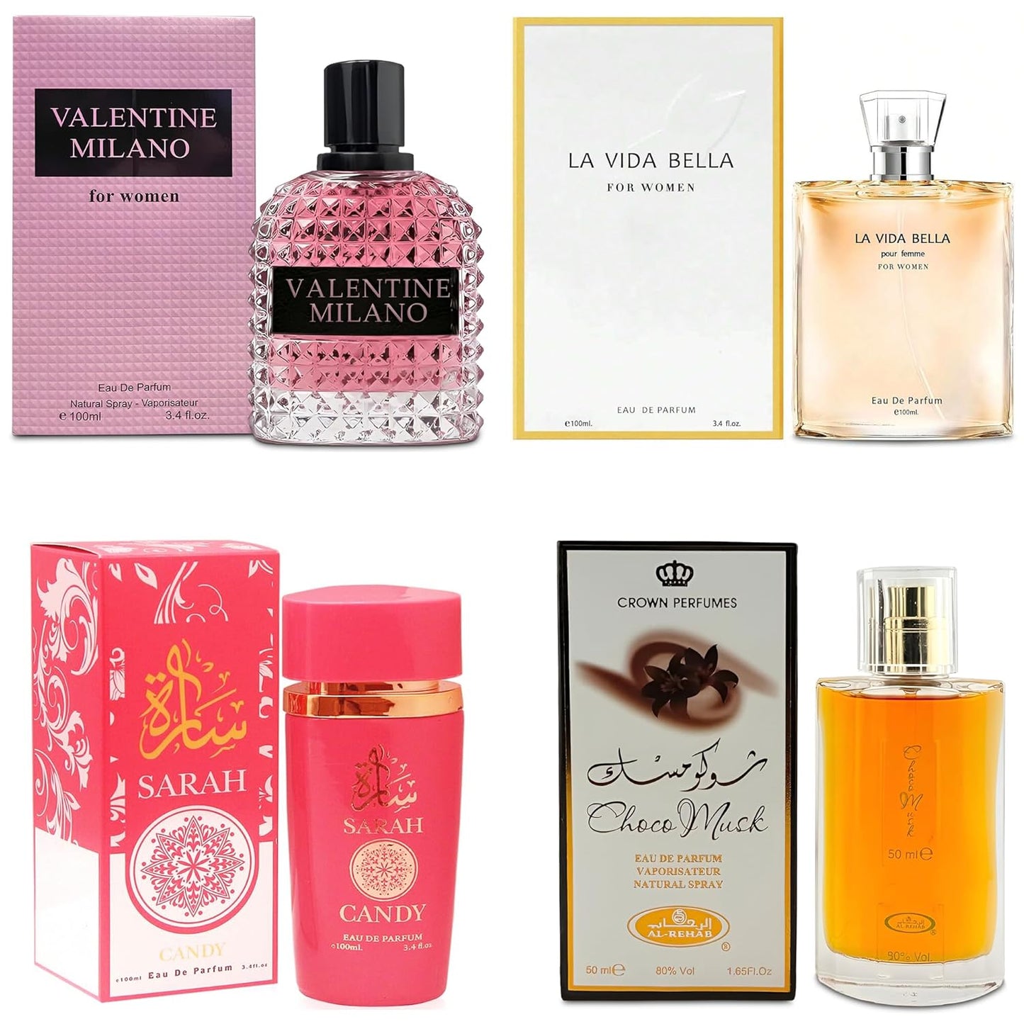 4 Piece Women Perfume Set with Luxury Gift Box for Daily Use