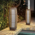 Grand patio Outdoor Floor Lamp Solar Lantern - Medium Fuji Silver Gray