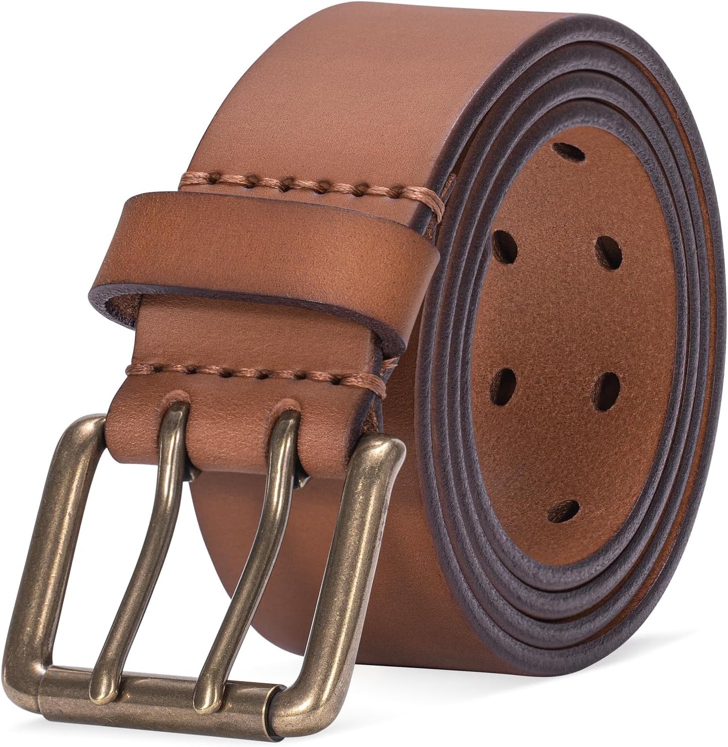 Thicken Full Grain Leather Mens Belt for Heavy Duty Use