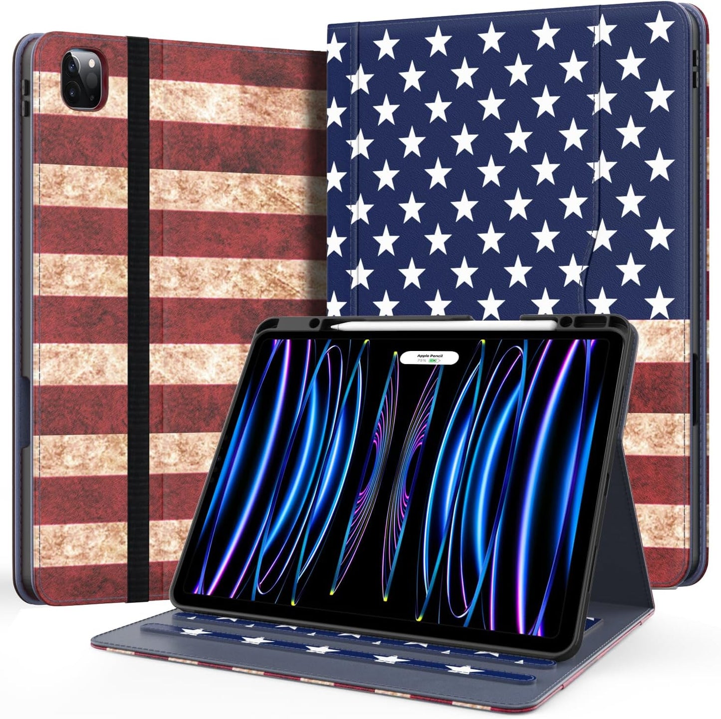 iPad Pro 12.9 inch Leather Folio Case with Pencil Holder