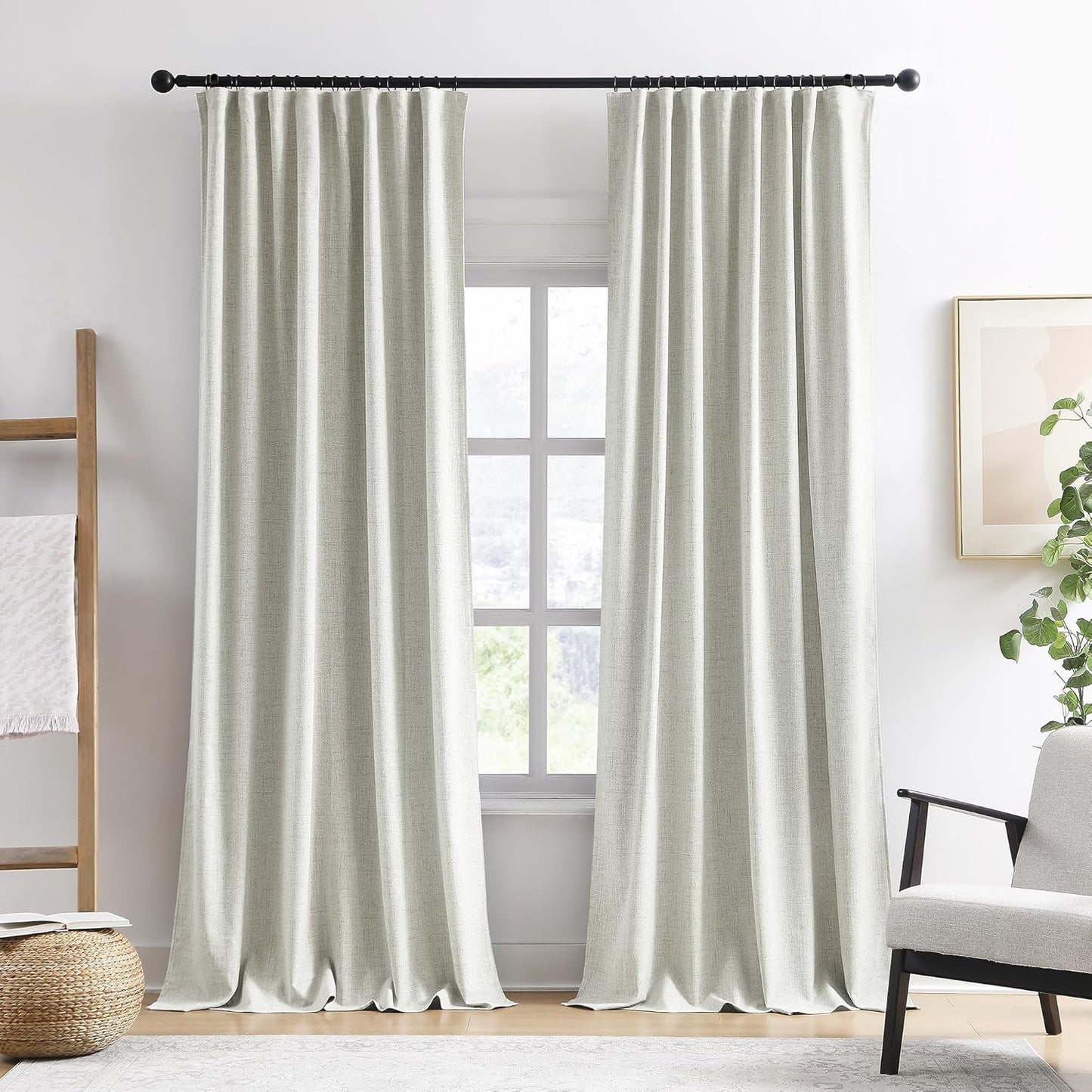 RAIN CITY 132 Inch Blackout Curtains for High Ceilings