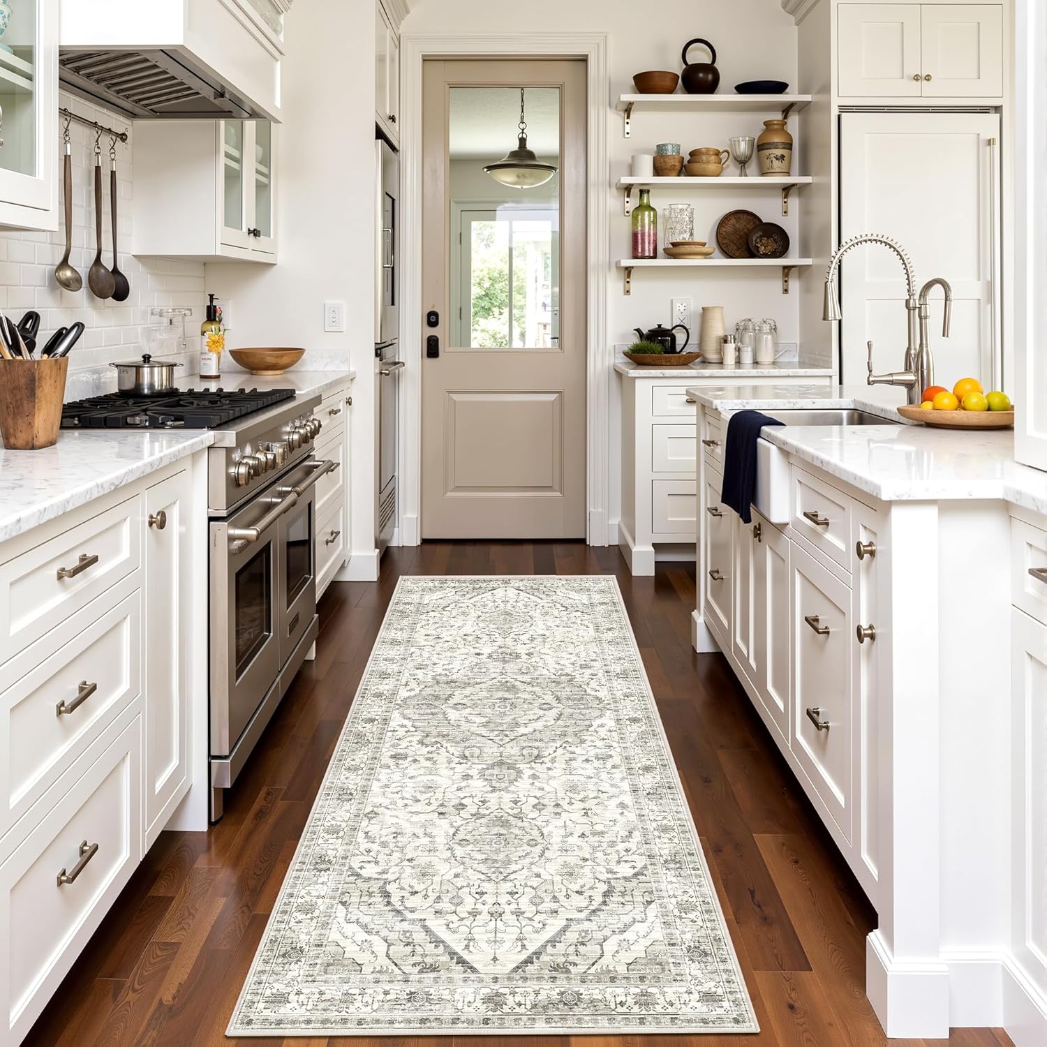 3x7 Runner Rugs for Hallway with Non-Slip Rubber Backing
