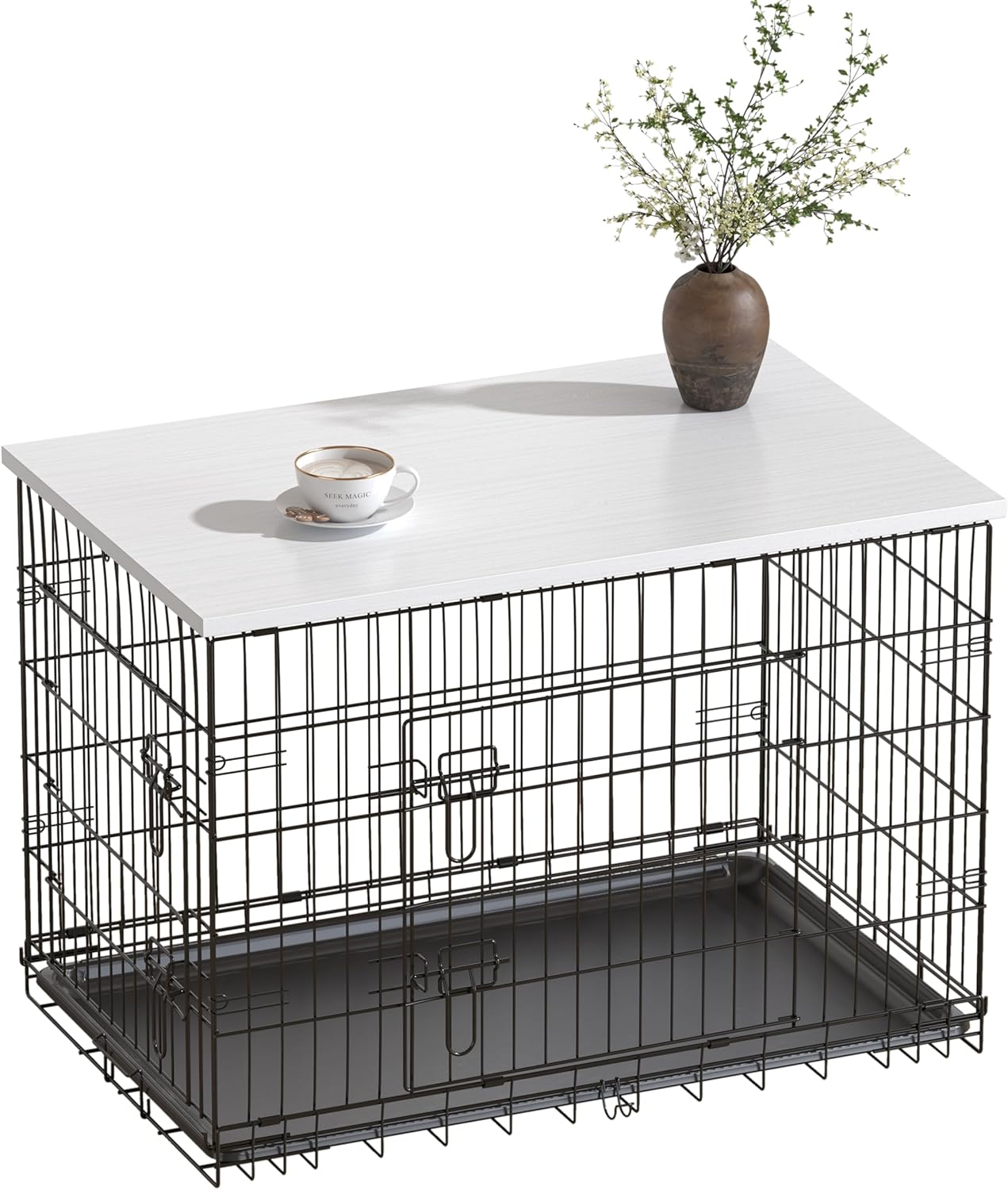 Piskyet Dog Crate Topper for 42 Inch Dog Cage - Stylish & Durable