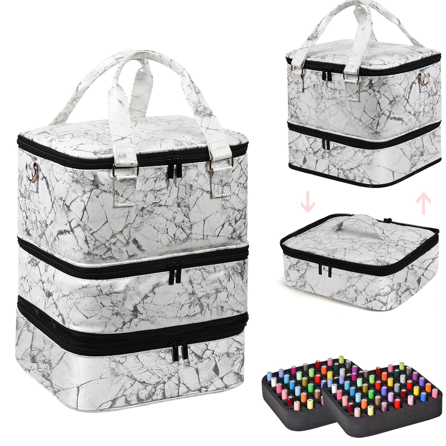 Large Nail Polish Organizer Case for 84+ Bottles & Lamp