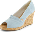 TOMS Women's Classic Espadrille Wedge Sandal - Comfortable Peep Toe