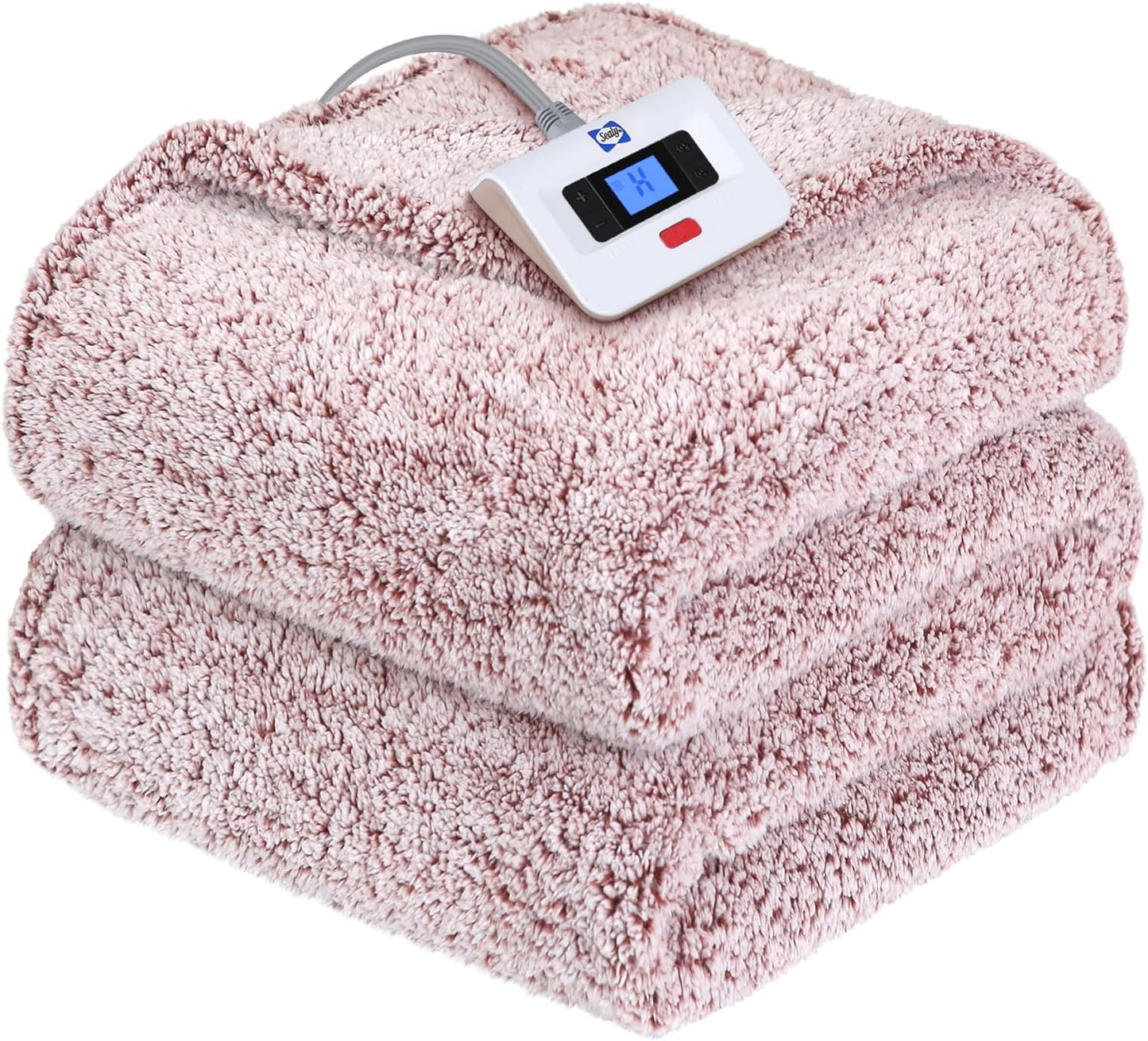 SEALY Electric Blanket Full Size with Soft Sherpa Comfort