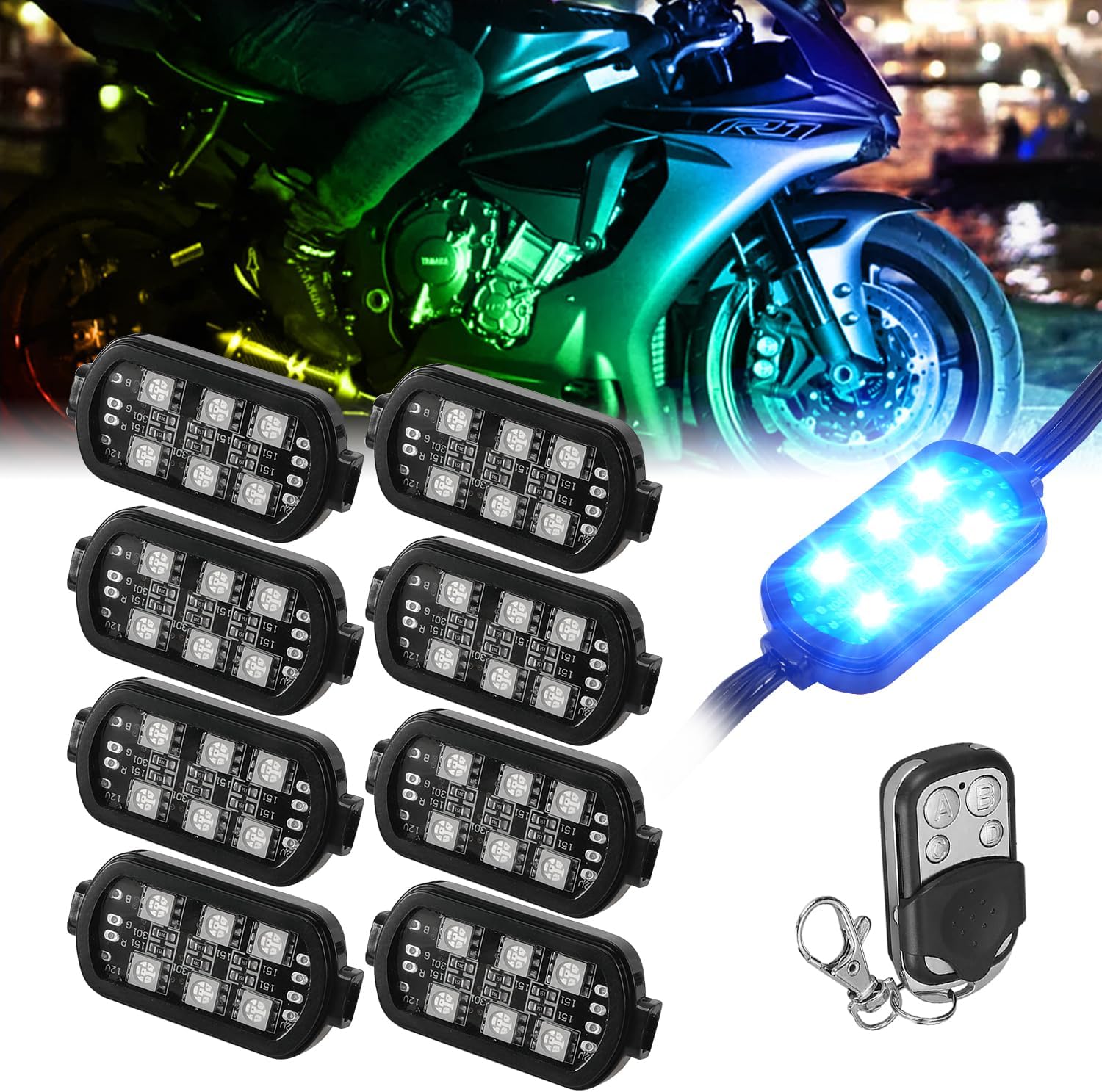 SUNPIE Motorcycle RGB Lights LED Strip Underglow Kit Review