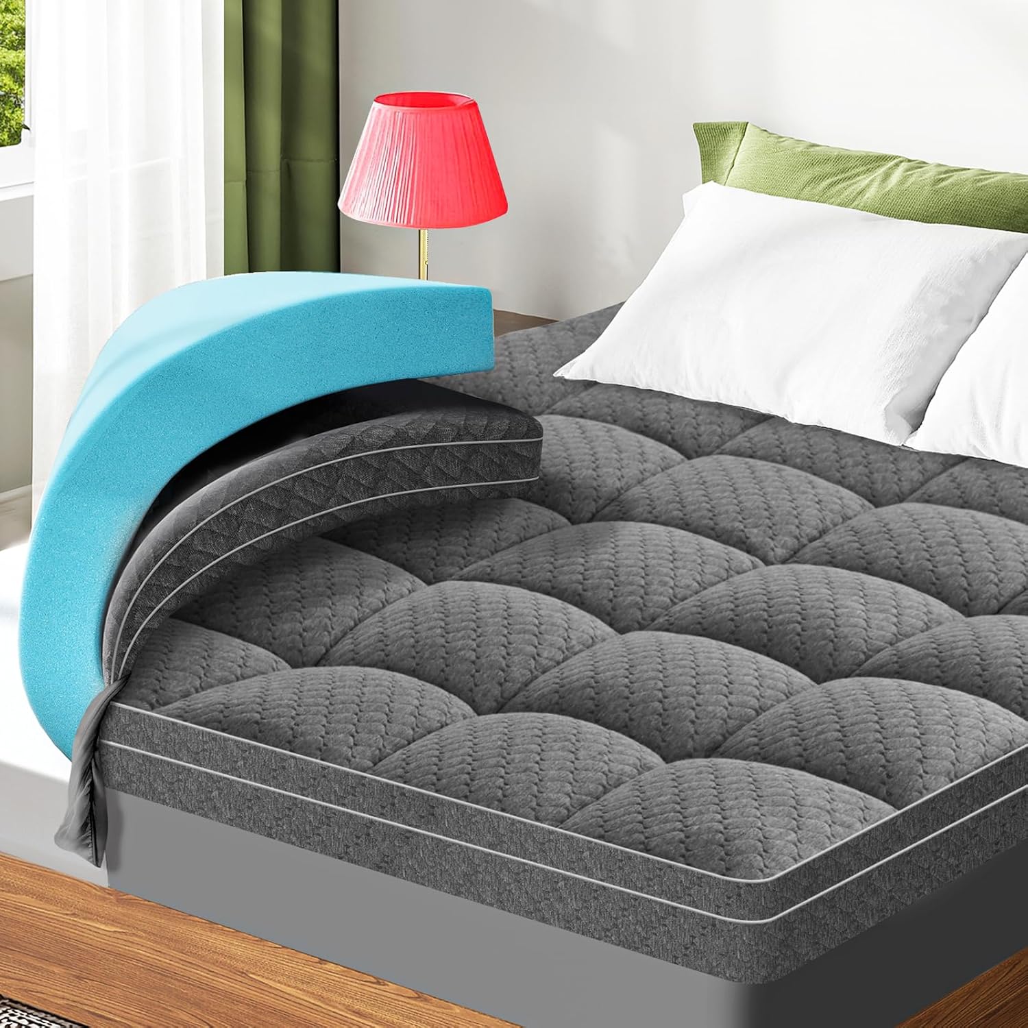 Dual Layer 3 Inch Memory Foam Mattress Topper for Twin XL