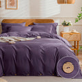 JELLYMONI Cotton Duvet Cover King Size - Soft Purple Bedding Set