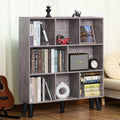 LEYAOYAO 8 Cube Bookshelf - Spacious Dirty Grey 3-Tier Organizer