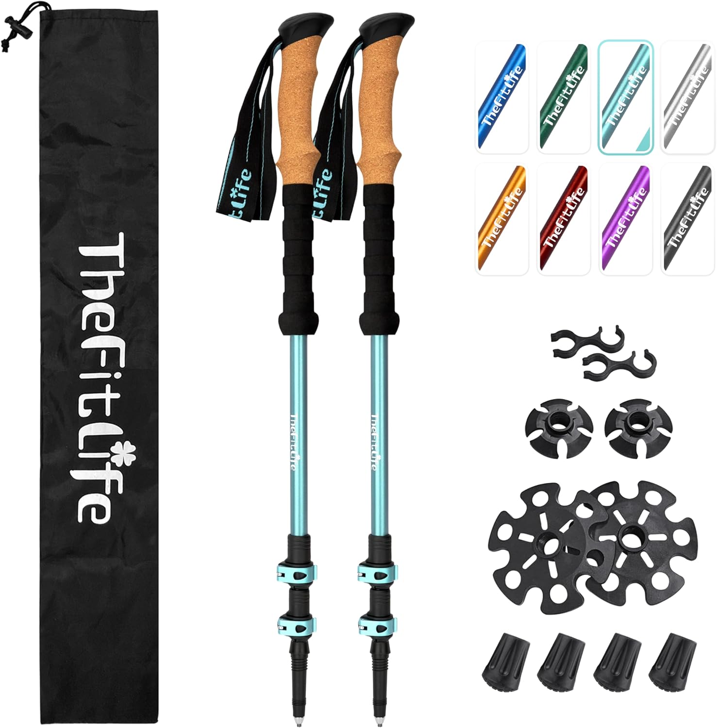 TheFitLife Lightweight Trekking Poles: Natural Cork Grip
