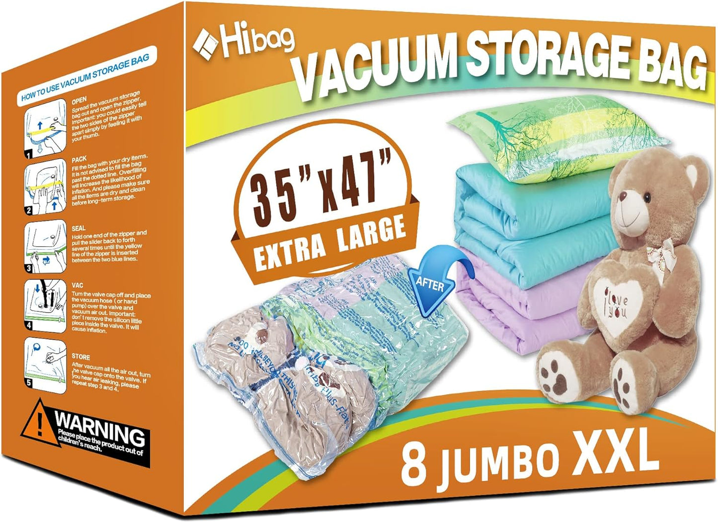 XXL Jumbo Vacuum Storage Bags for Bedding and Comforters