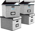 Huolewa Portable File Organizer Boxes Set of 4 for Office Use