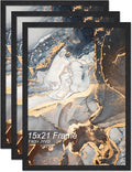 Engineered Wood 15x21 Picture Frame Set of 3 - Lightweight Black