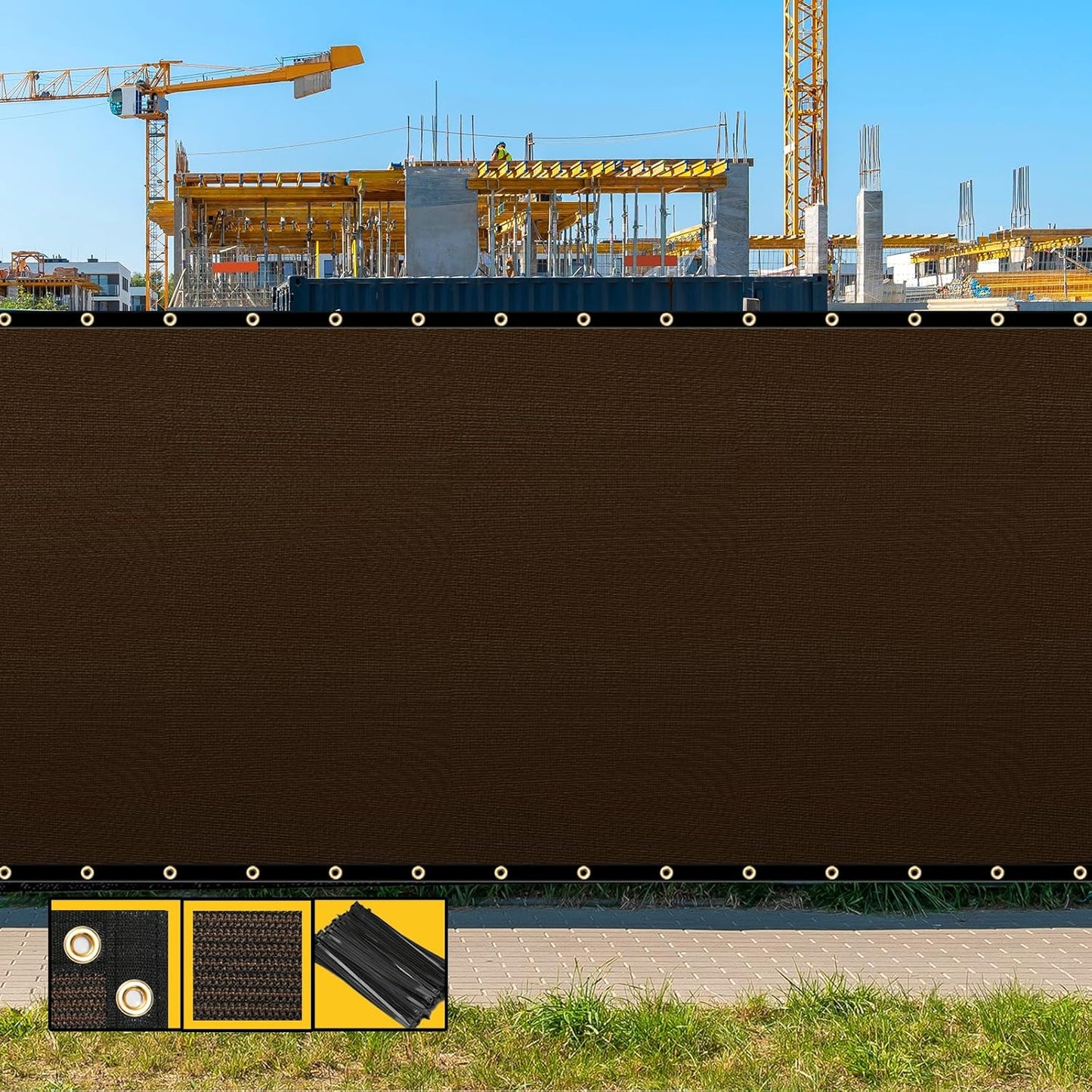 Customized 8ft x 87ft Brown Fence Privacy Screen for Outdoor Use