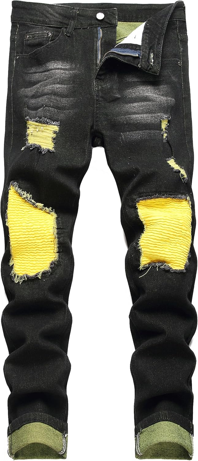 JUNBAOSS Men's Slim Fit Stretch Jeans for Stylish Comfort