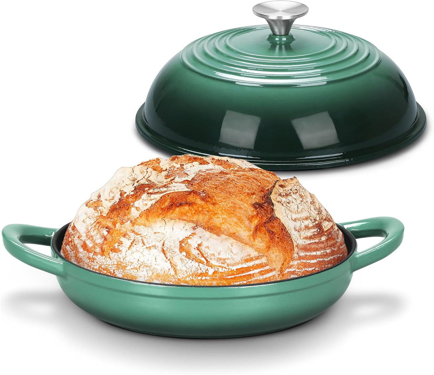 Bread Dutch Oven for Sourdough Baking - 5.5 QT Cast Iron Pot