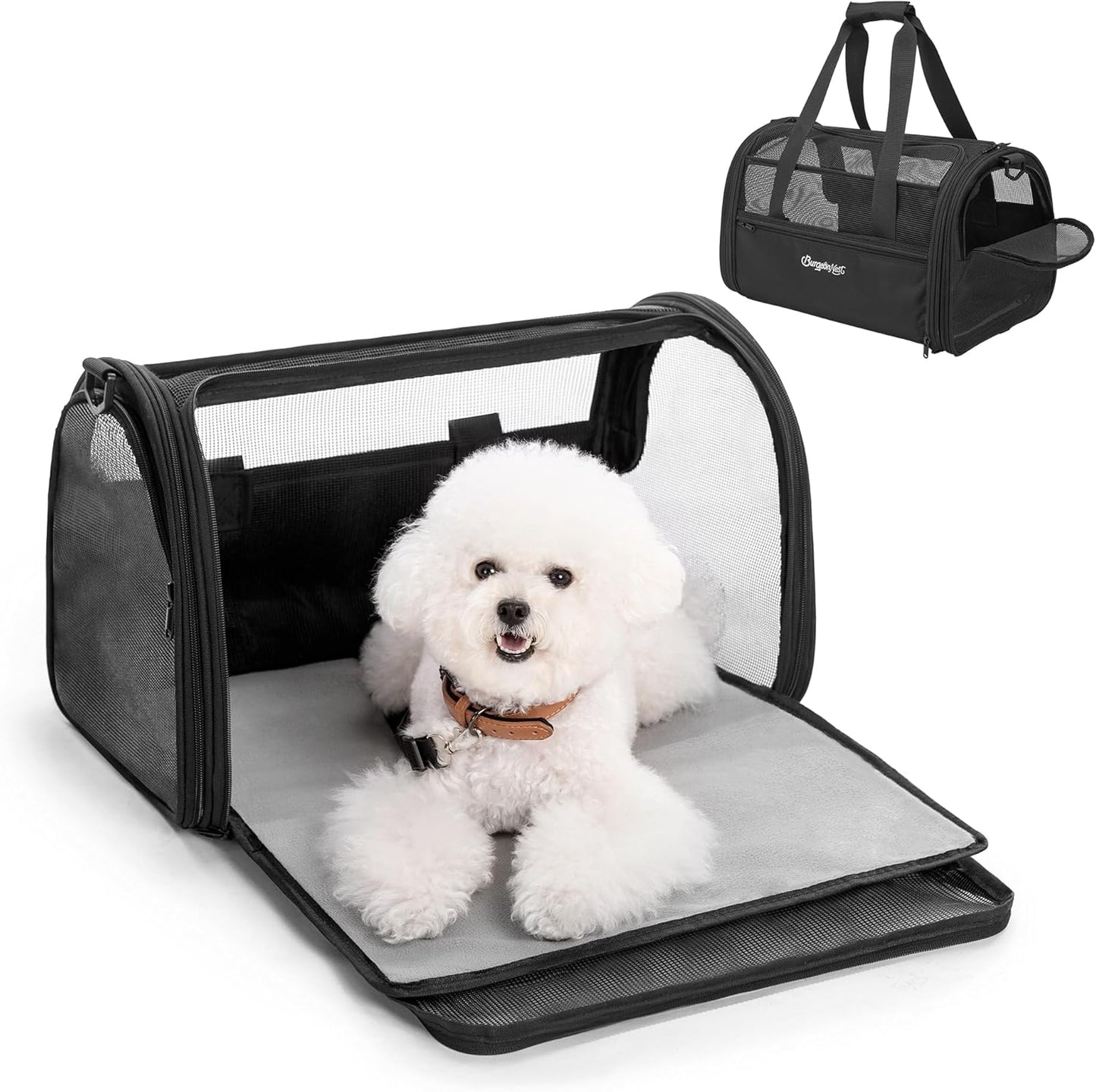 BurgeonNest Soft-Sided Dog Carrier for Air Travel and Comfort