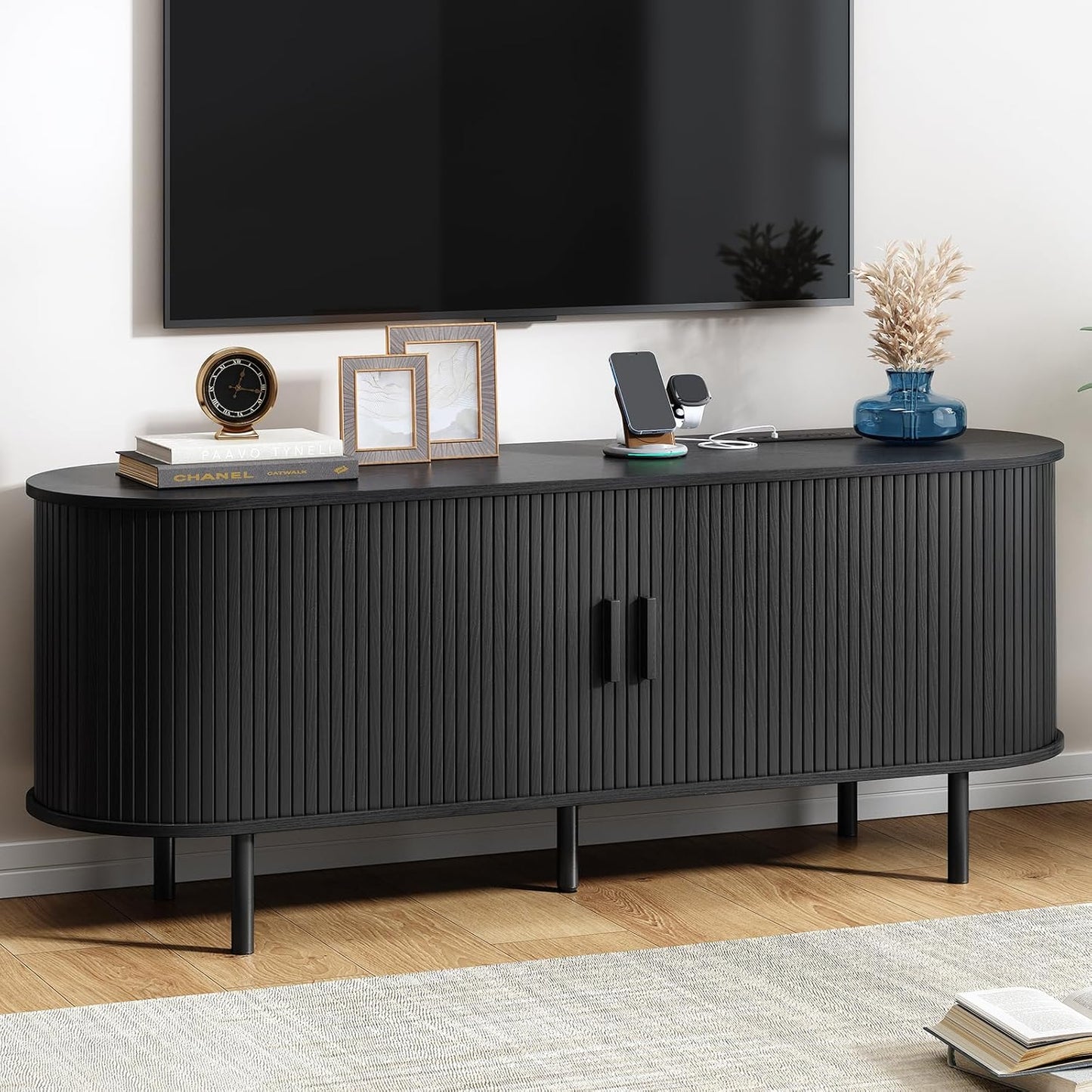 ComfyCorner 63in TV Stand with Power Outlet for Modern Homes