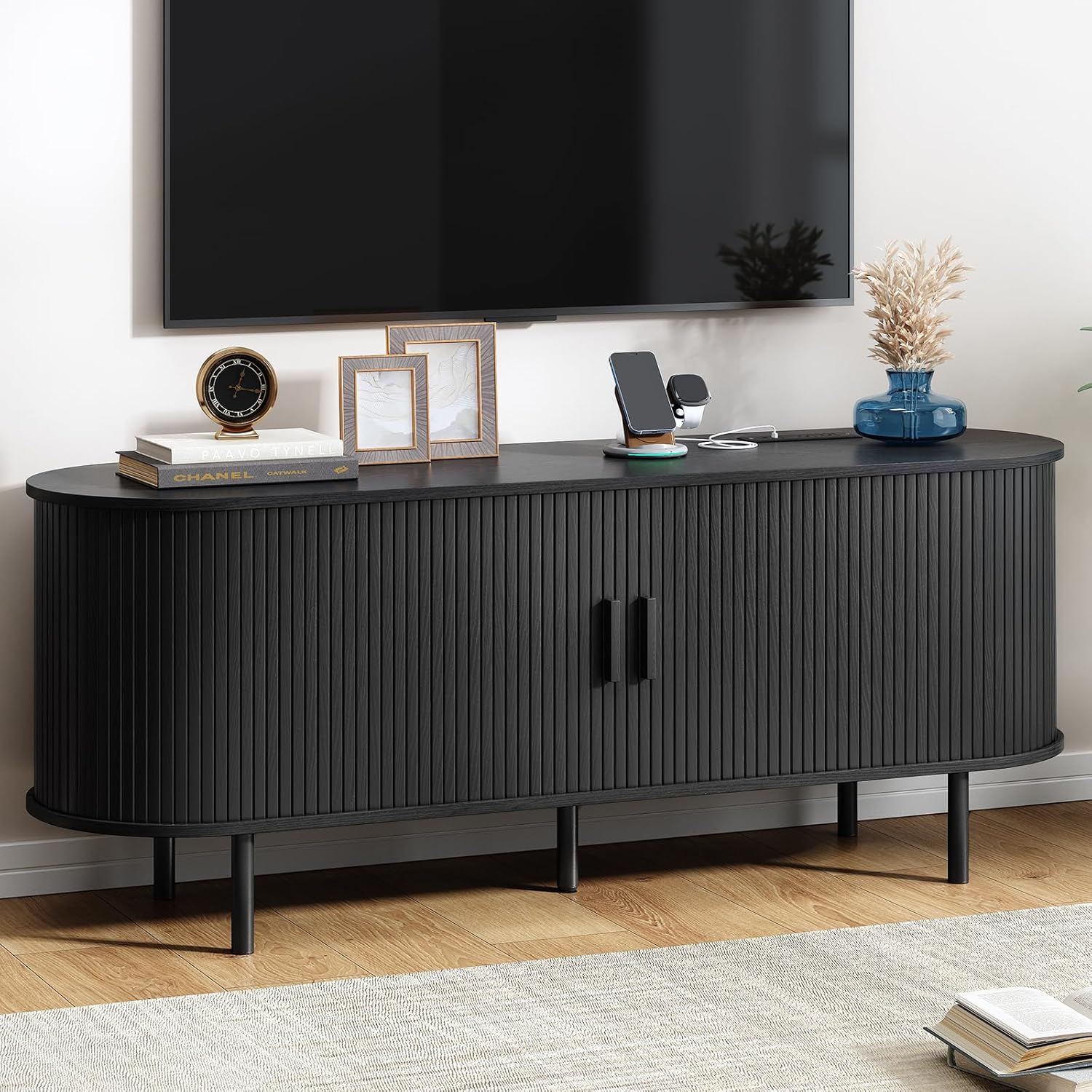 ComfyCorner 63in TV Stand with Power Outlet for Modern Homes