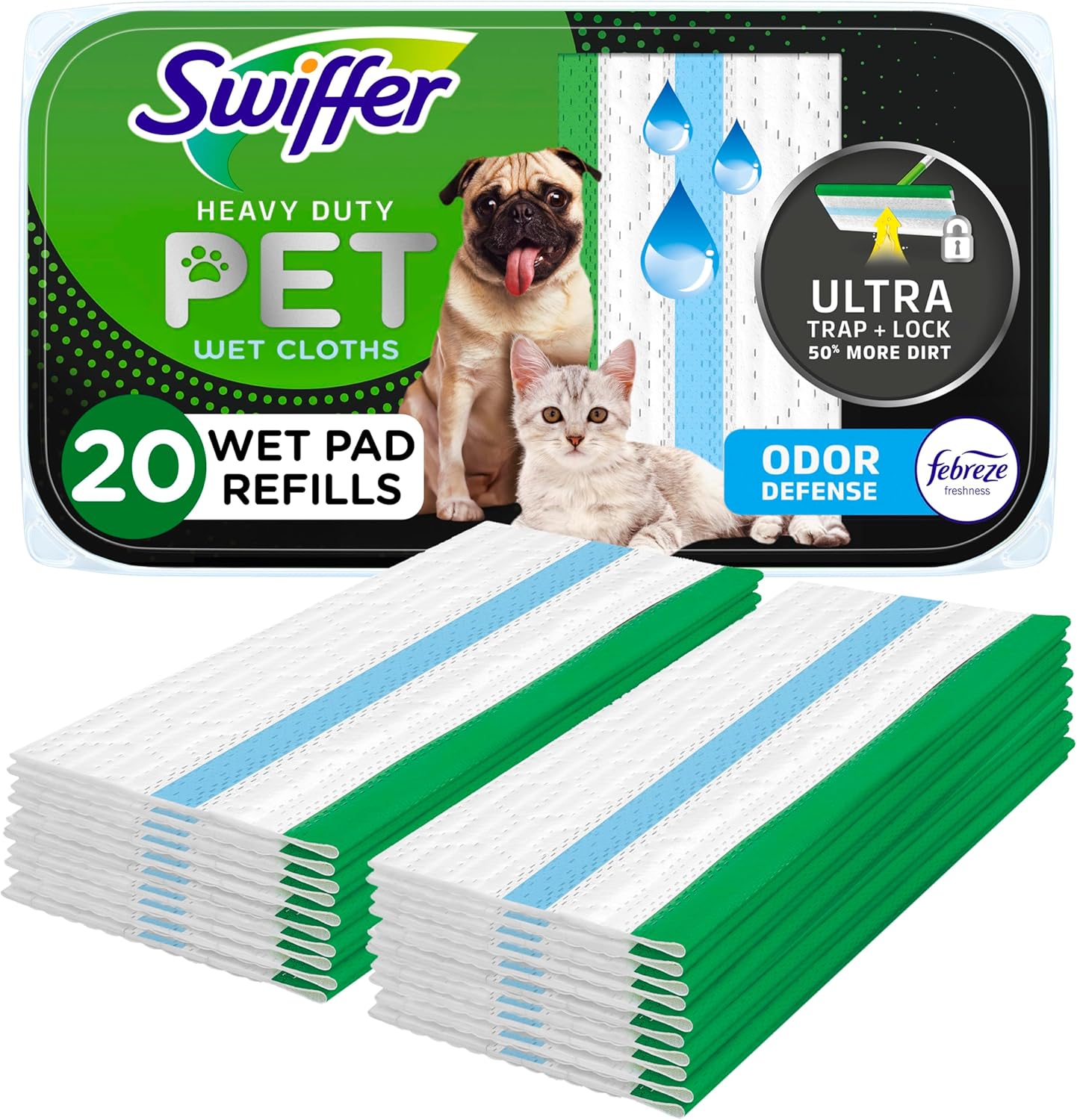 Swiffer Pet Heavy Duty Wet Cloths, 20ct - Fresh Scent