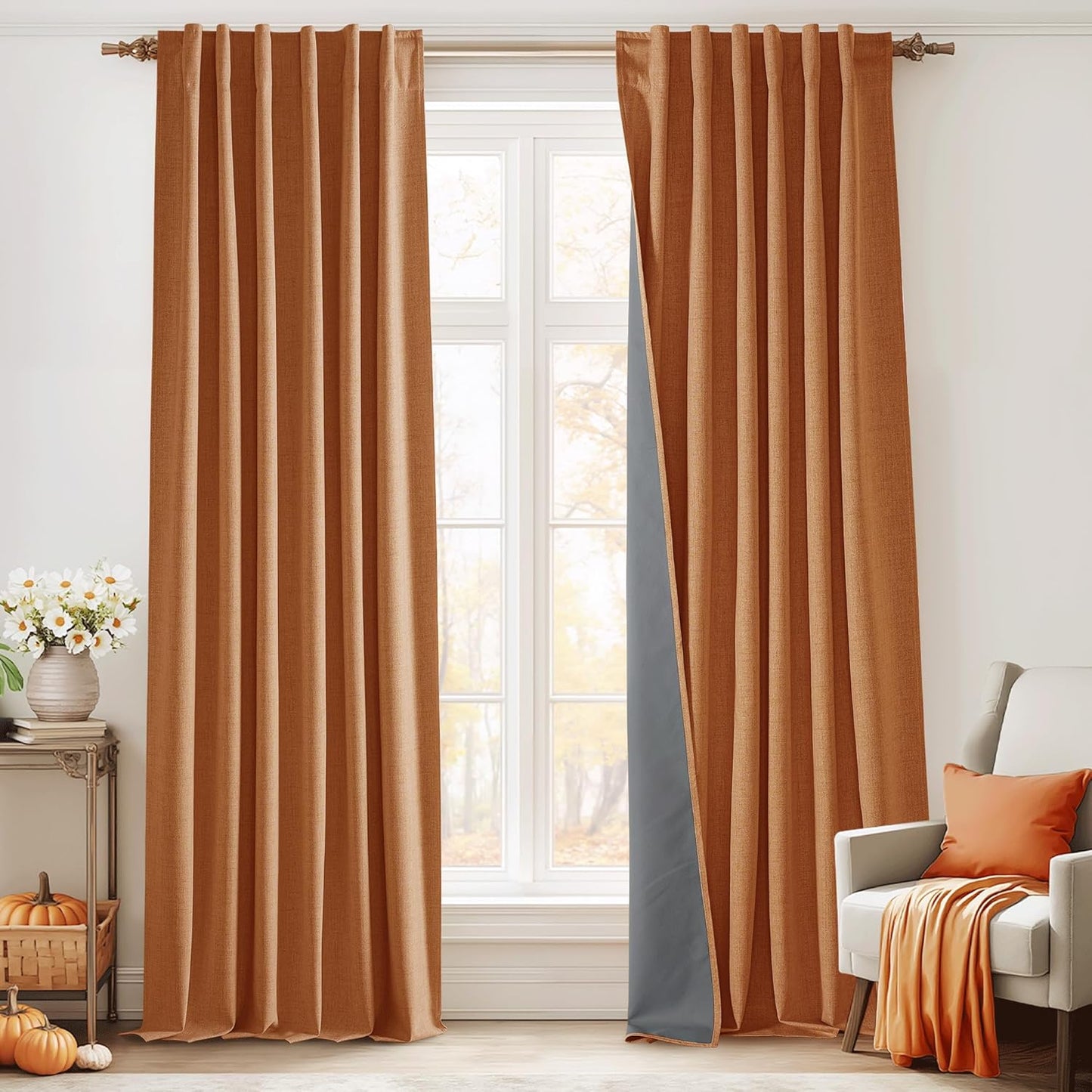 RYB HOME 100% Blackout Curtains for Bedroom and Living Room