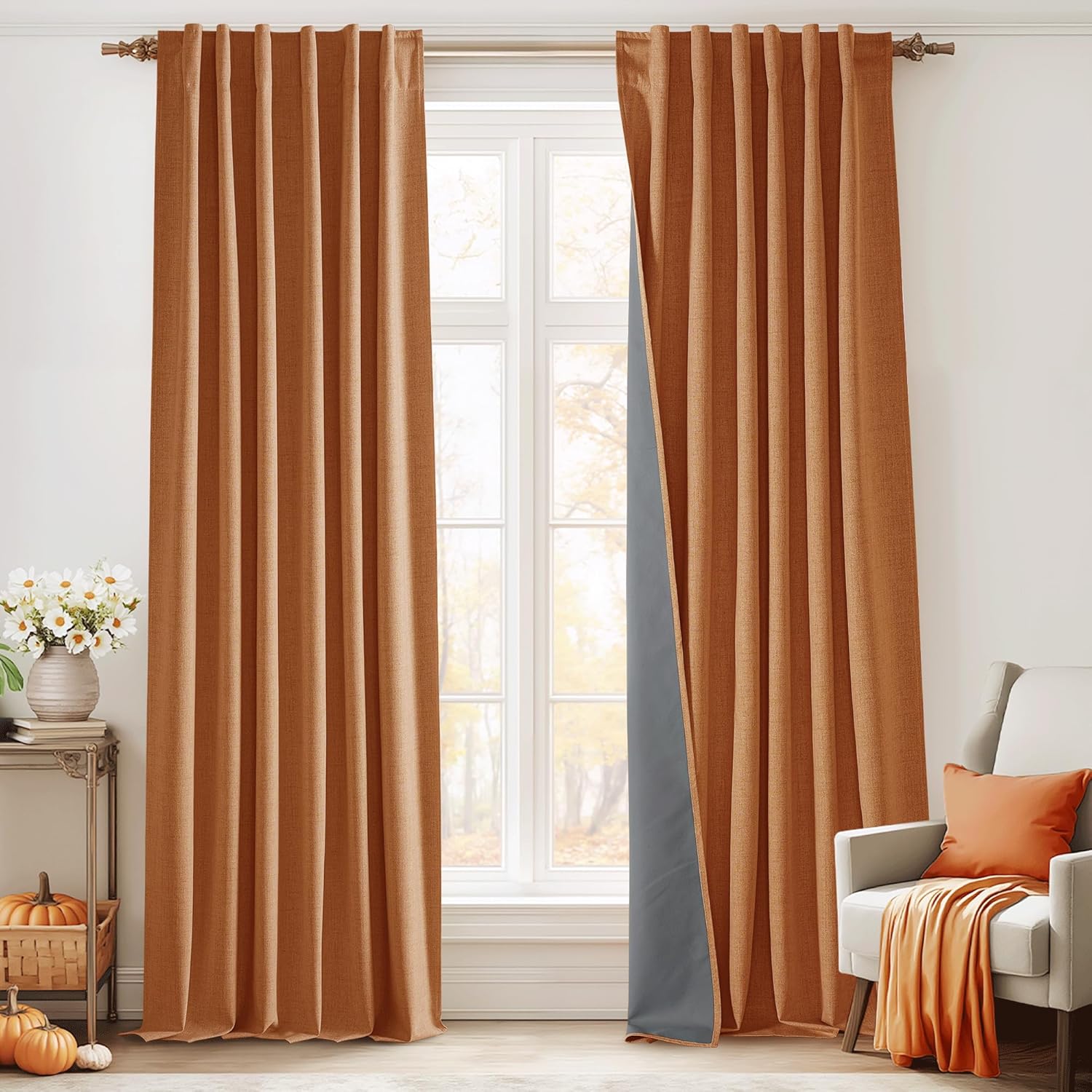 RYB HOME 100% Blackout Curtains for Bedroom and Living Room