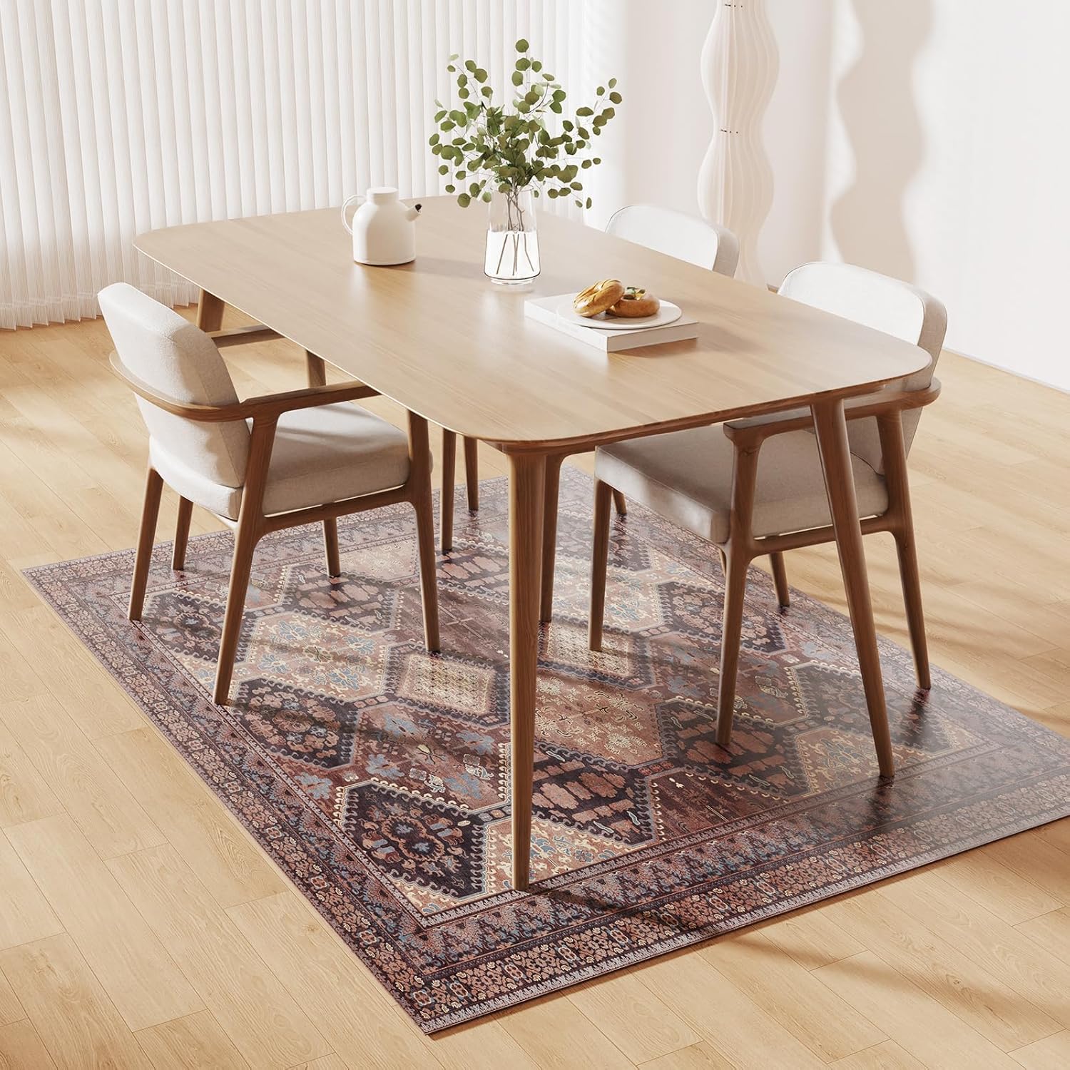 Waterproof Floor Mat for Home 57ft, Easy Clean Vintage Rug
