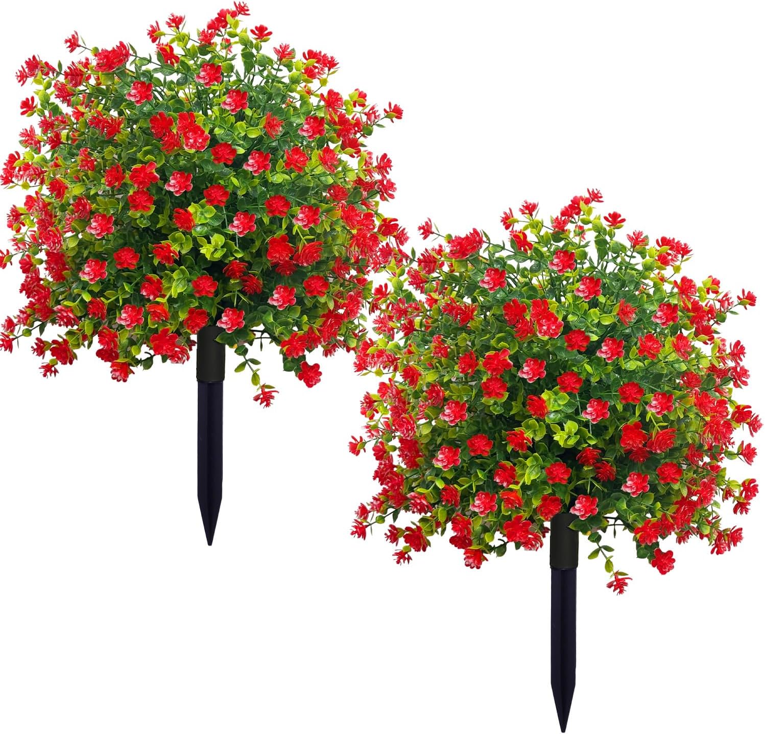 Set of 2 Artificial Topiary Boxwood Ball Trees for Outdoor Use