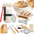 Sourdough Starter Kit Banneton Proofing Basket Set - Complete Baking