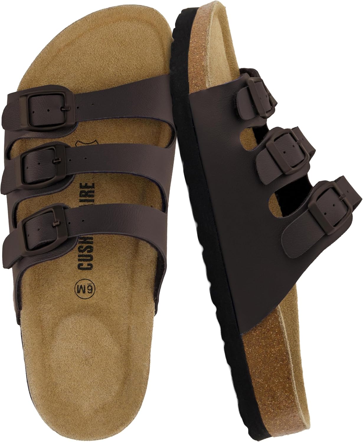 CUSHIONAIRE Women's Lela Cork Footbed Sandal for Ultimate Comfort