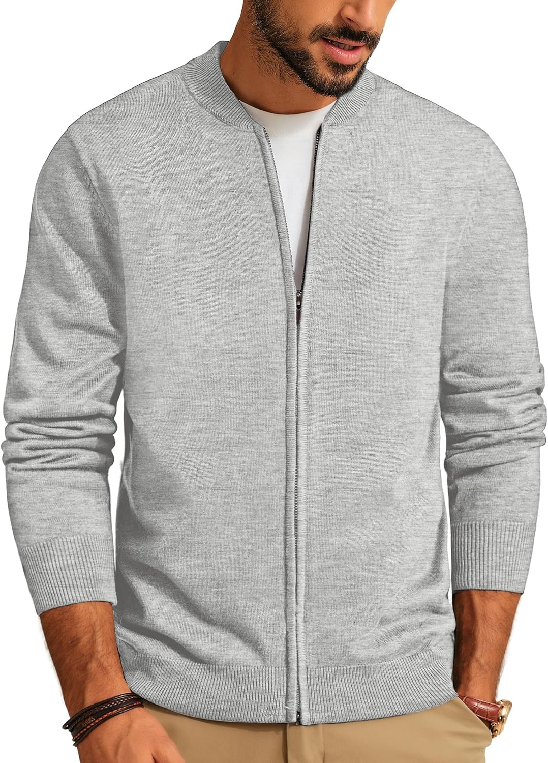 Men's Casual Full Zip Cardigan Sweater for Stylish Comfort