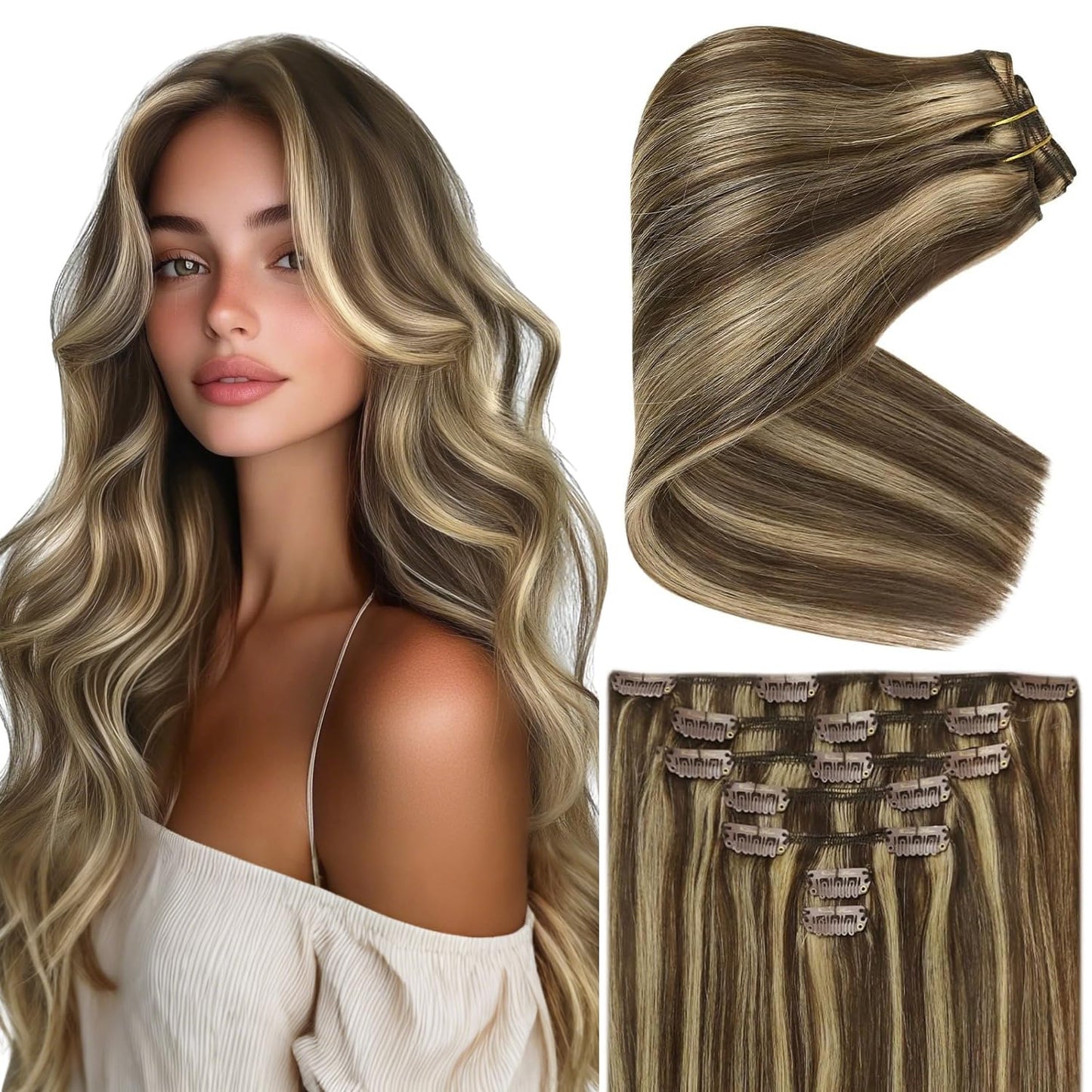 Clip in Hair Extensions Real Human Hair for Effortless Style