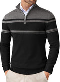 Men's Quarter Zip Up Sweater Slim Fit Lightweight Mock Neck Pullover